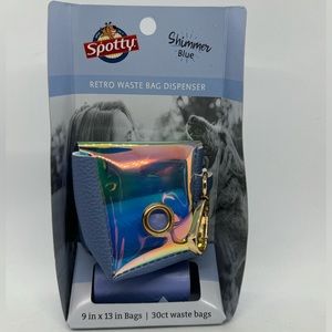 NWT Spotty Shimmer Blue Pet Retro Waste Bag Dispenser